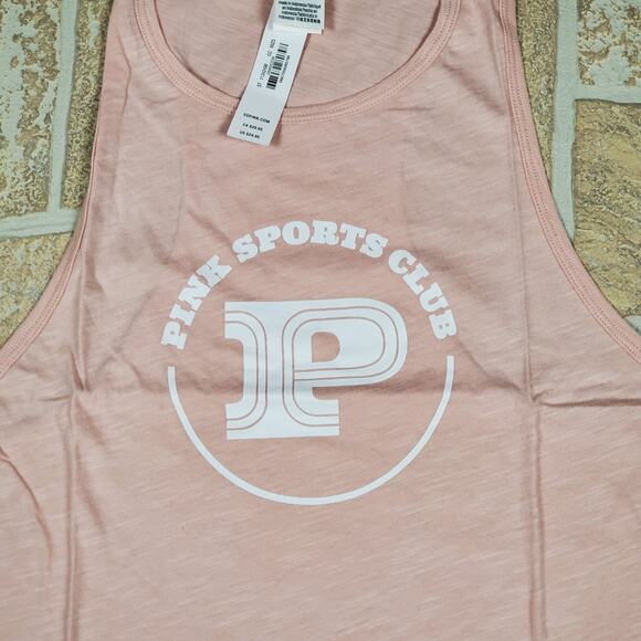 Victorias’s Secret PINK Cotton Racerback Tank Top, Want to be Pink, Large - NWT - Picture 2 of 6